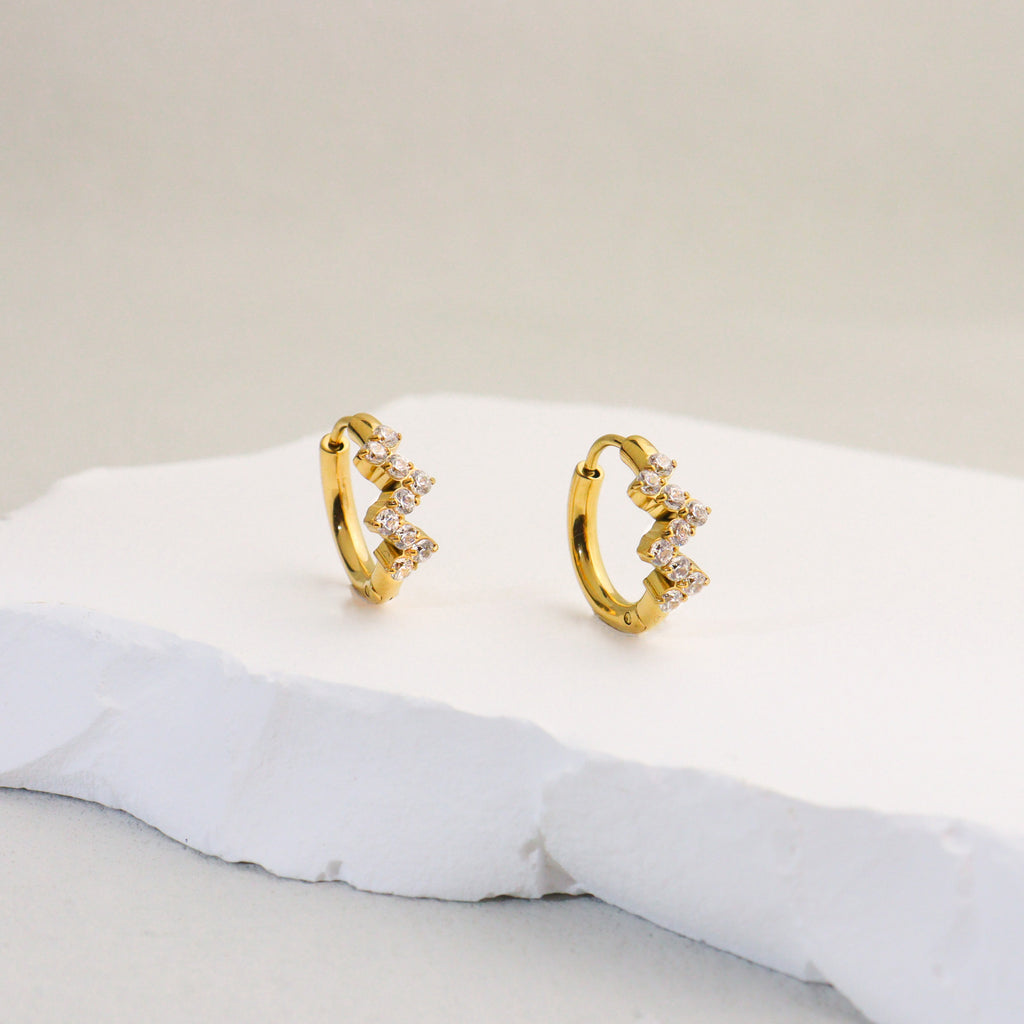 Zigzag Huggies Earrings