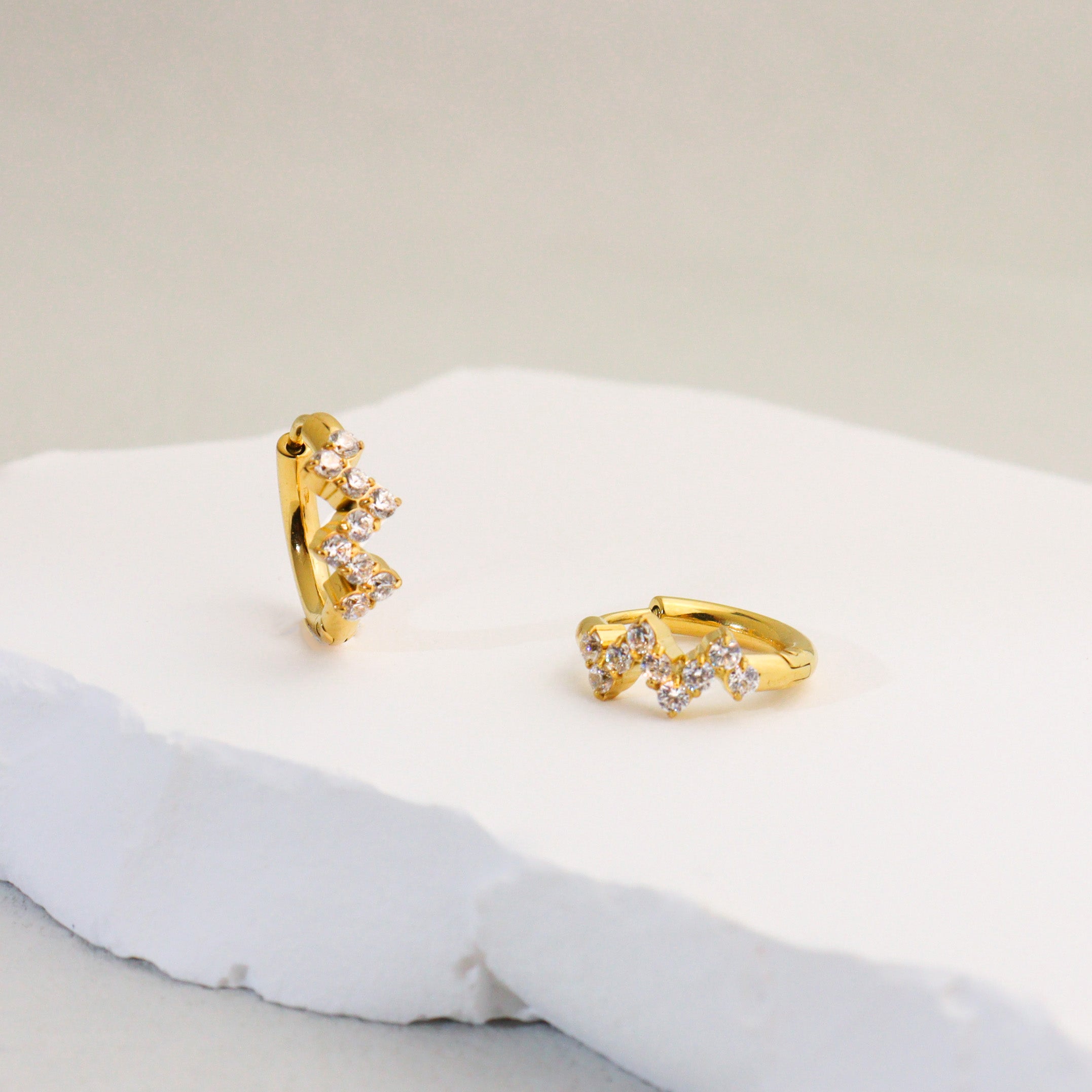 Zigzag Huggies Earrings