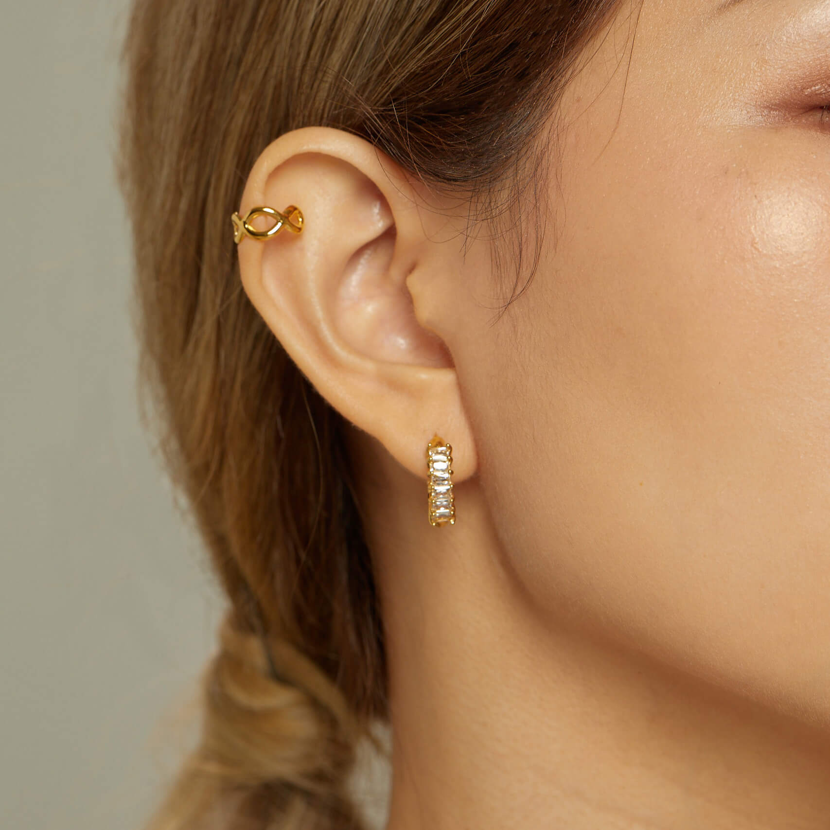 Golden Hope Huggies Earrings