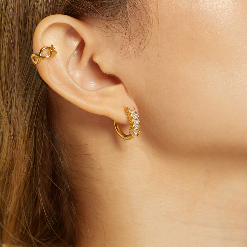 Golden Hope Huggies Earrings