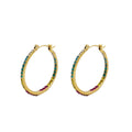 Multicolor Medium Hoop Earrings