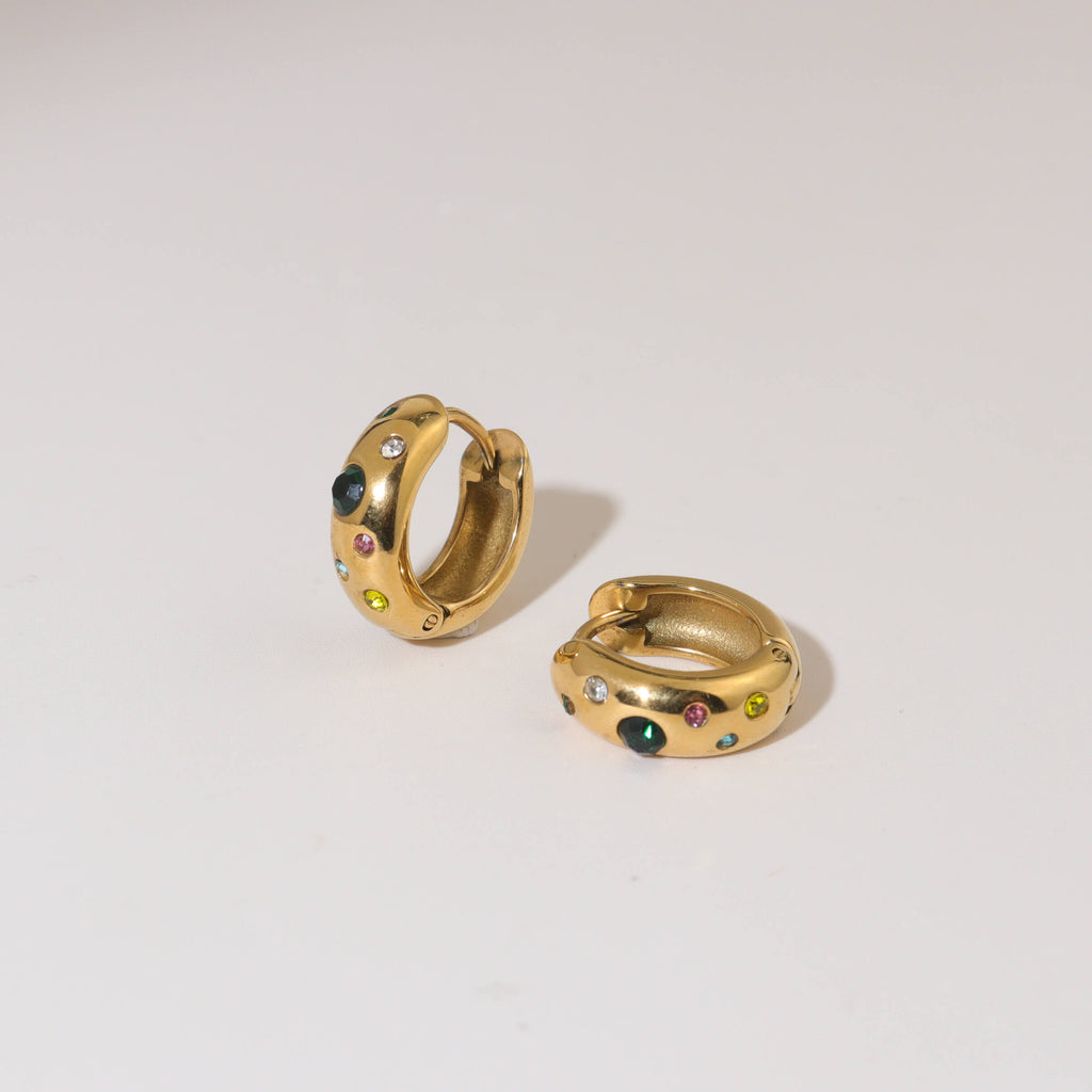 Multicolor Rhinestone Huggies