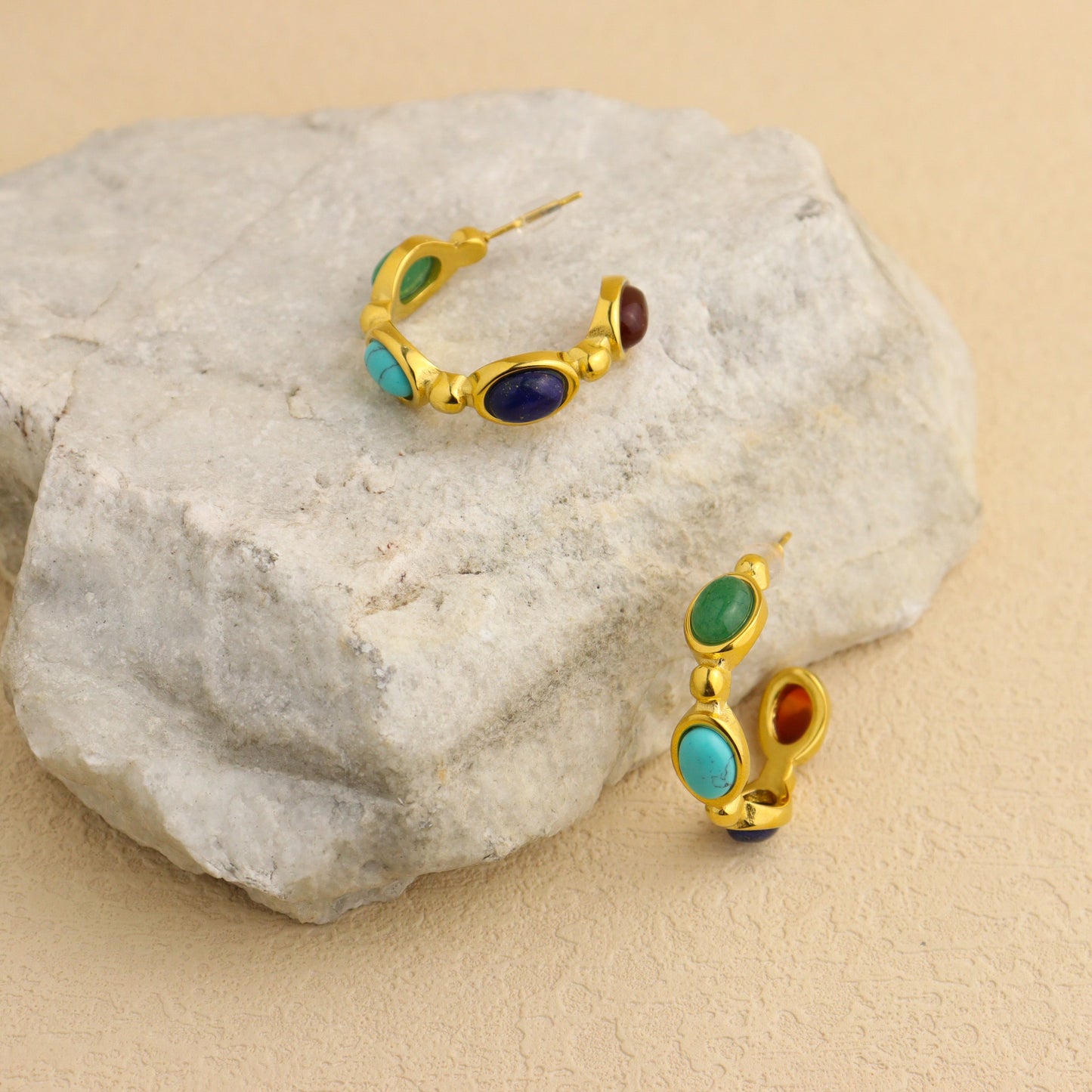 Retro Multi GemStone Earrings