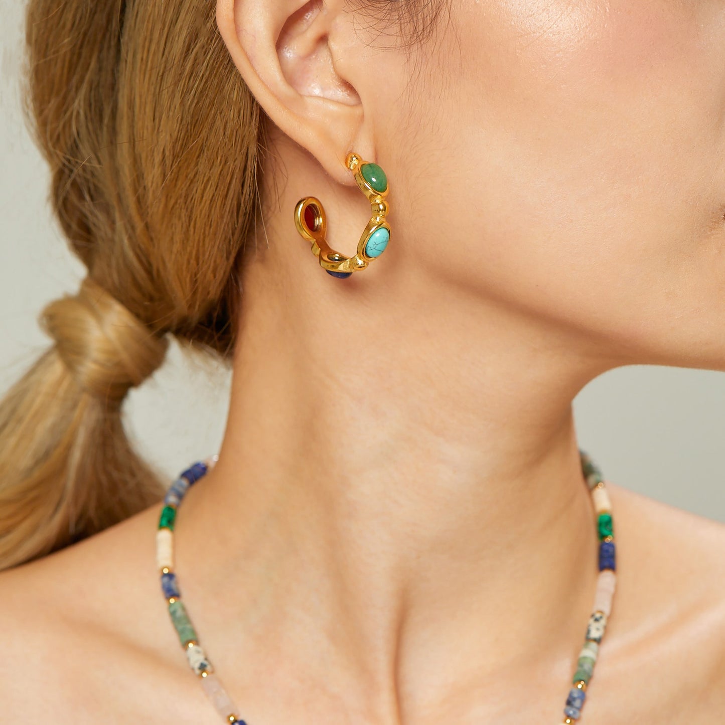 Retro Multi GemStone Earrings