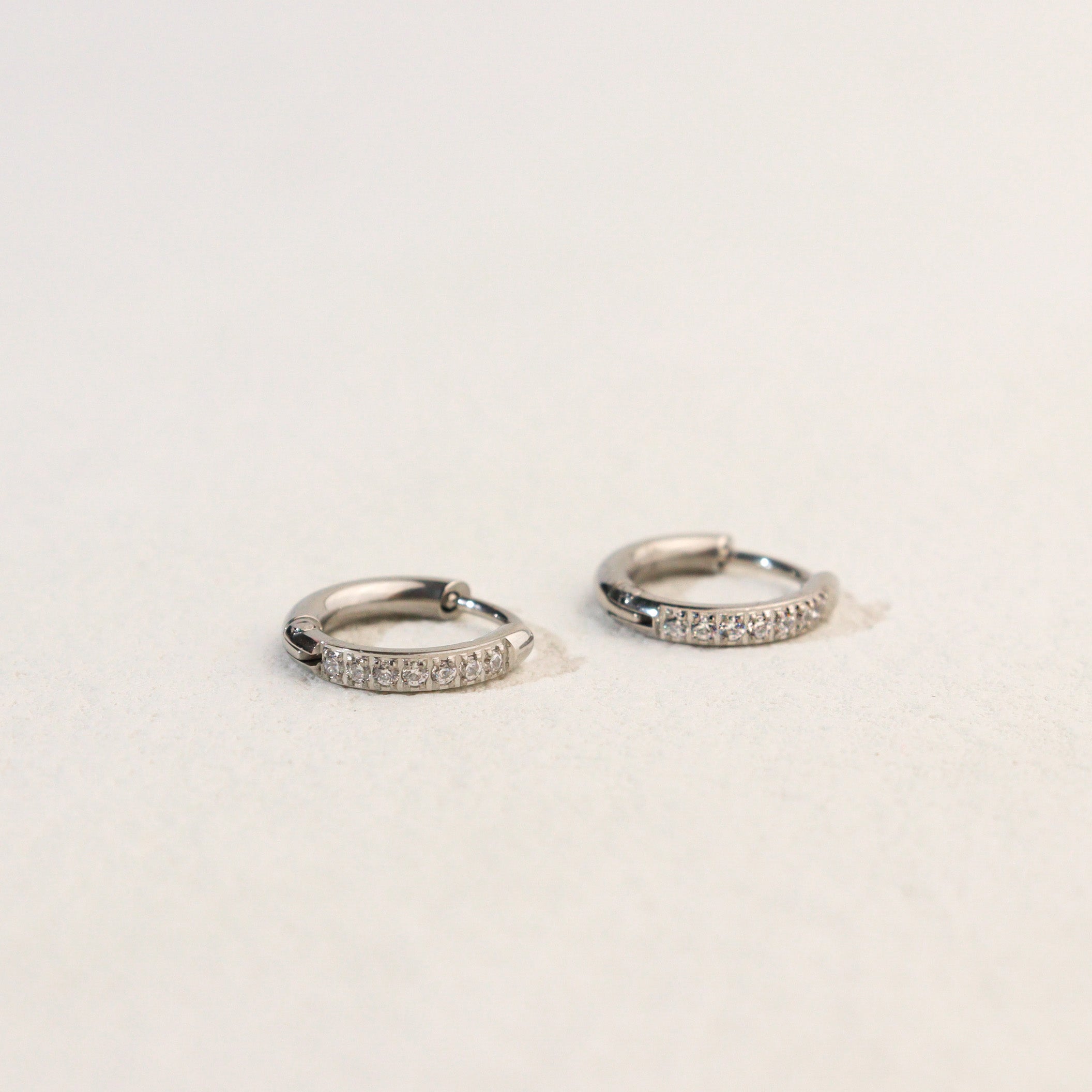 Mini Glimmer Silver Hoop Earrings