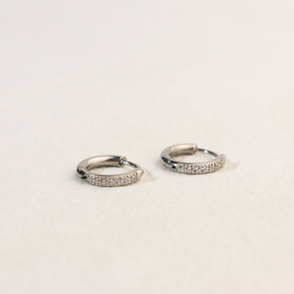 Mini Glimmer Silver Hoop Earrings