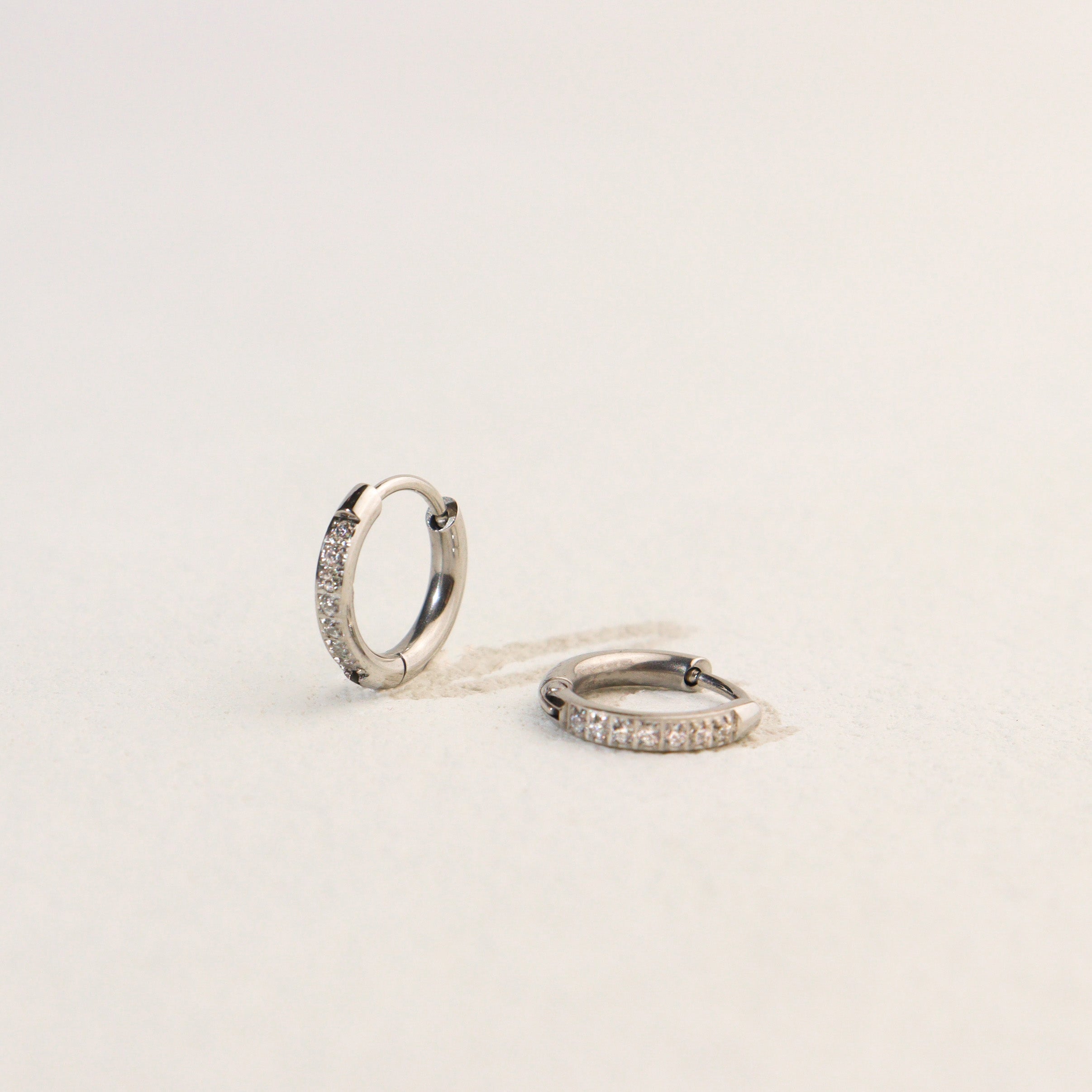 Mini Glimmer Silver Hoop Earrings