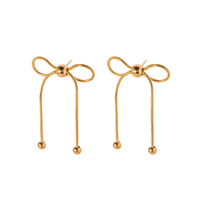 Dancing Bow Gold Earrings