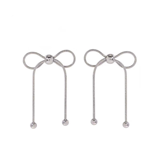 Dancing Bow Silver Earrings