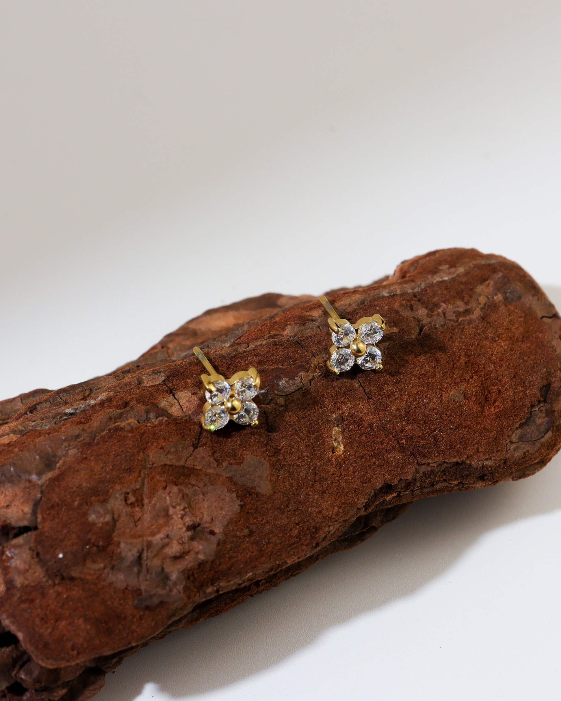 Gold Clove Stud Earrings