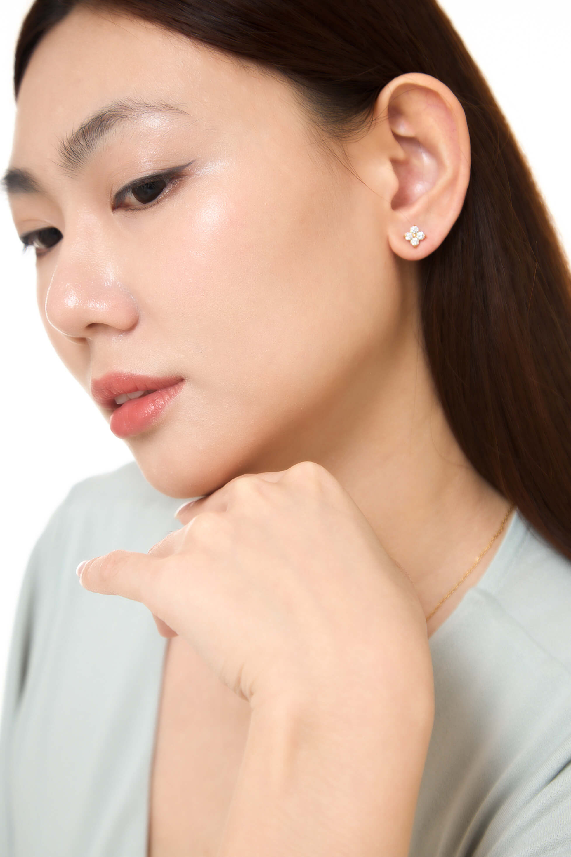 Gold Clove Stud Earrings