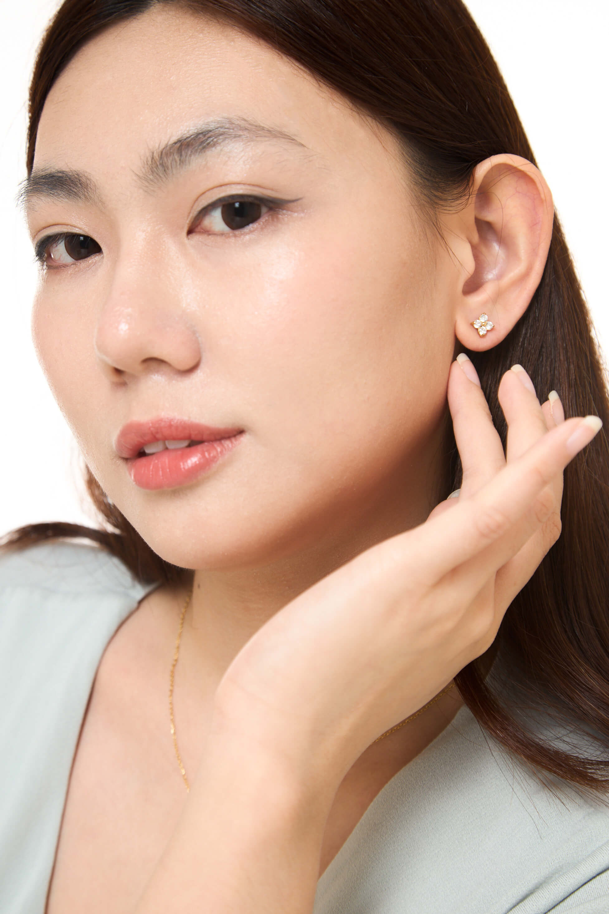 Gold Clove Stud Earrings