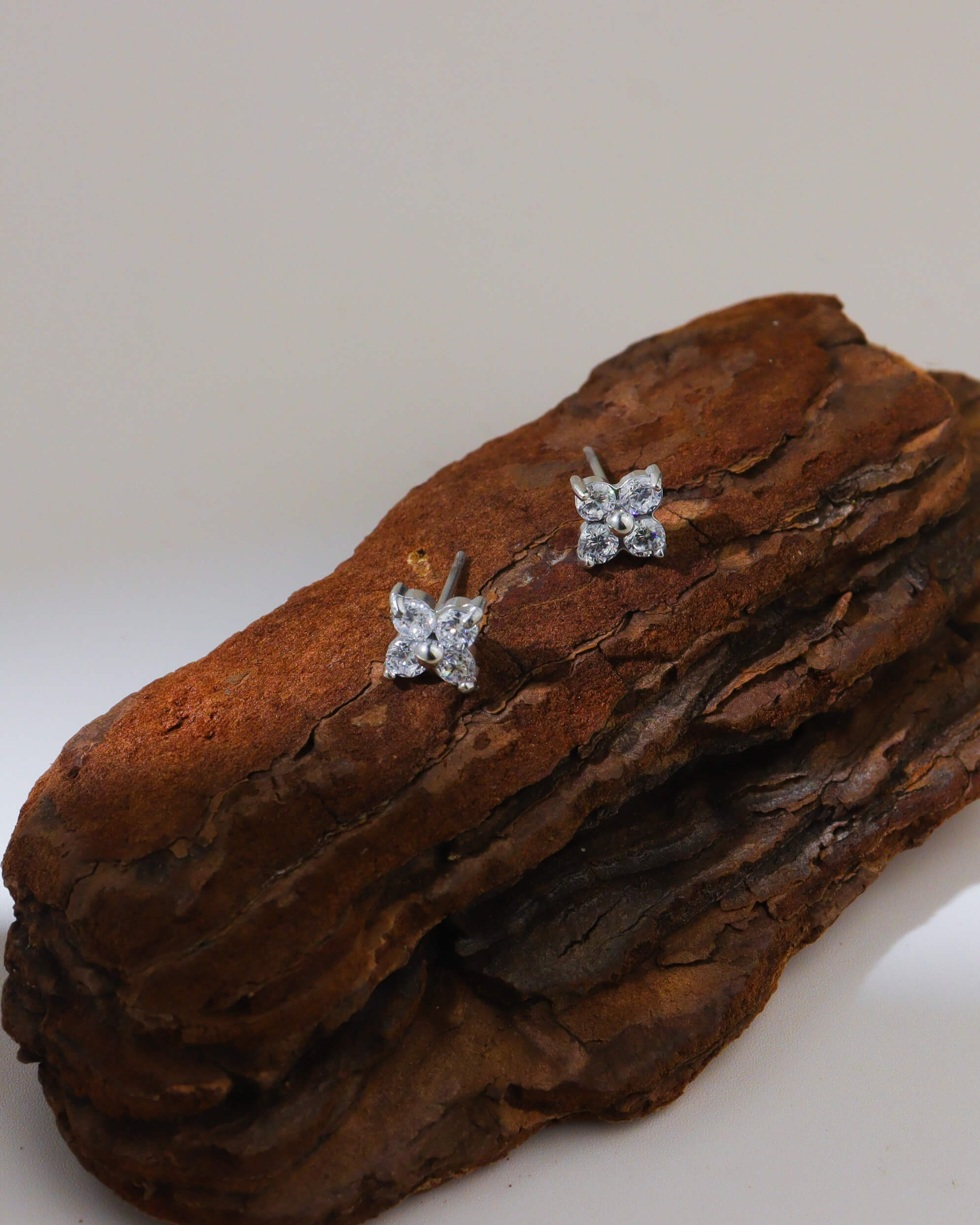 Silver Clove Stud Earrings