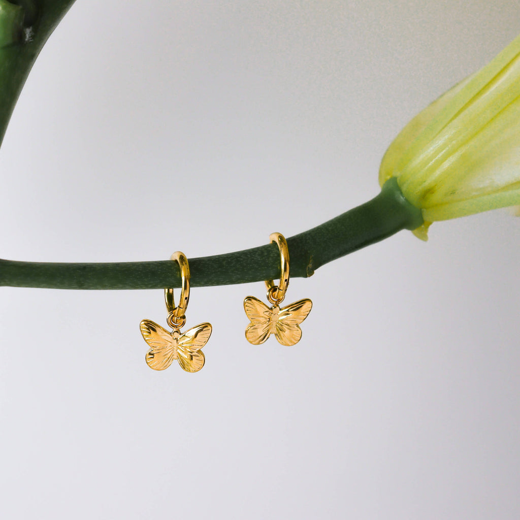 Butterfly Hoop Earrings