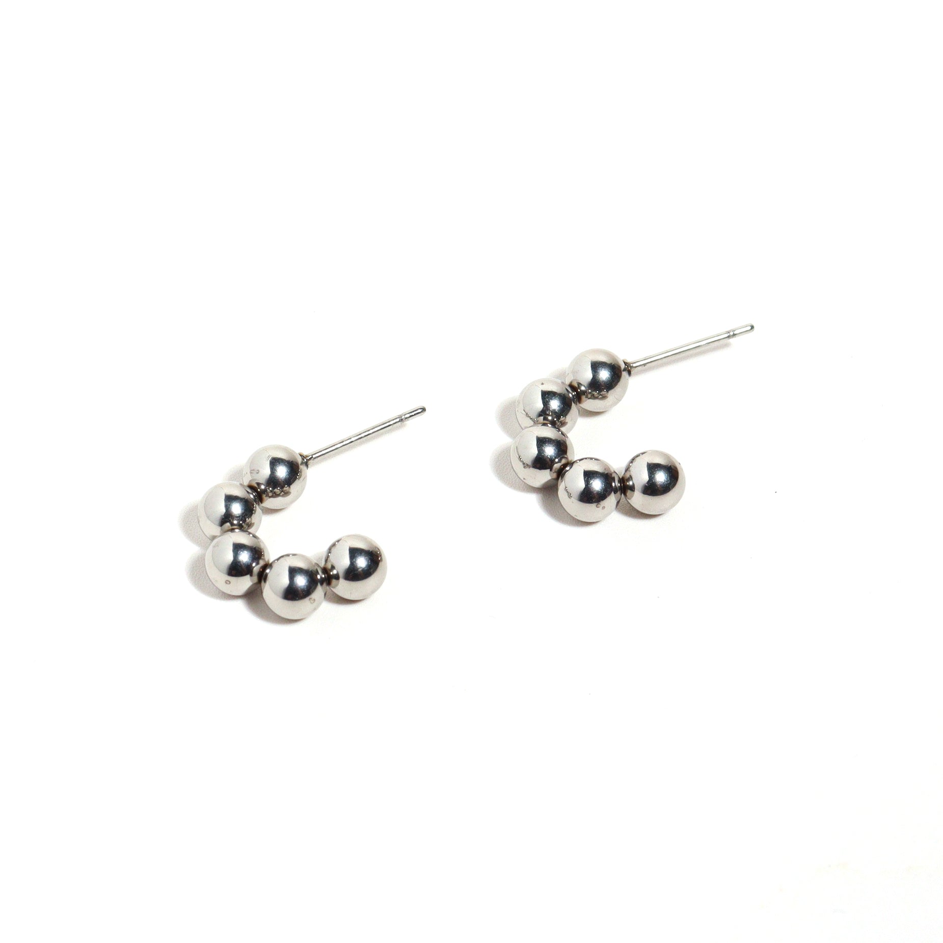 Silver Dots Hoop Earrings