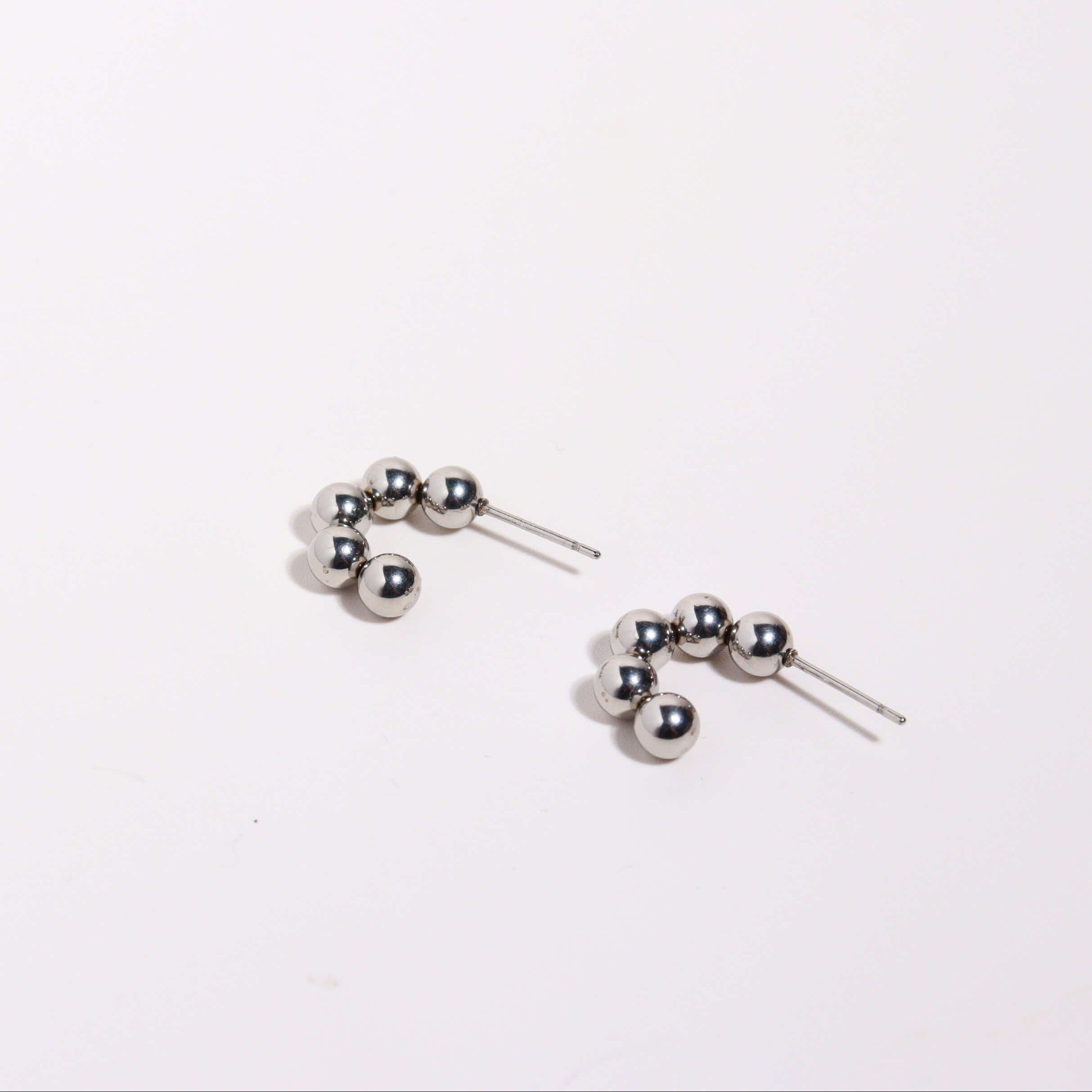 Silver Dots Hoop Earrings