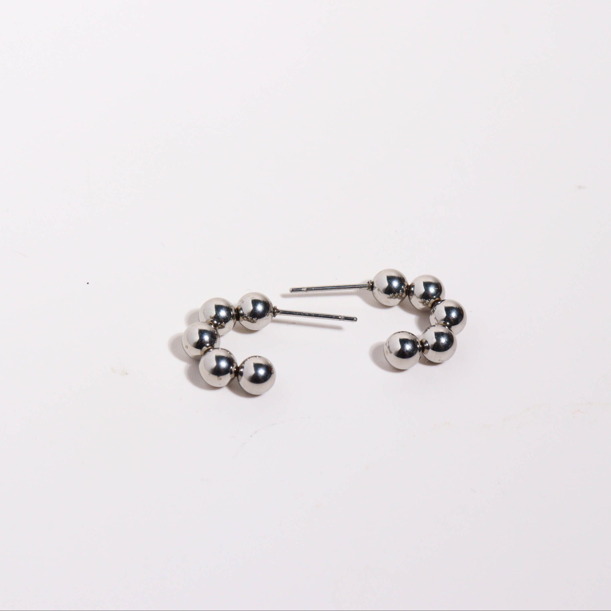 Silver Dots Hoop Earrings