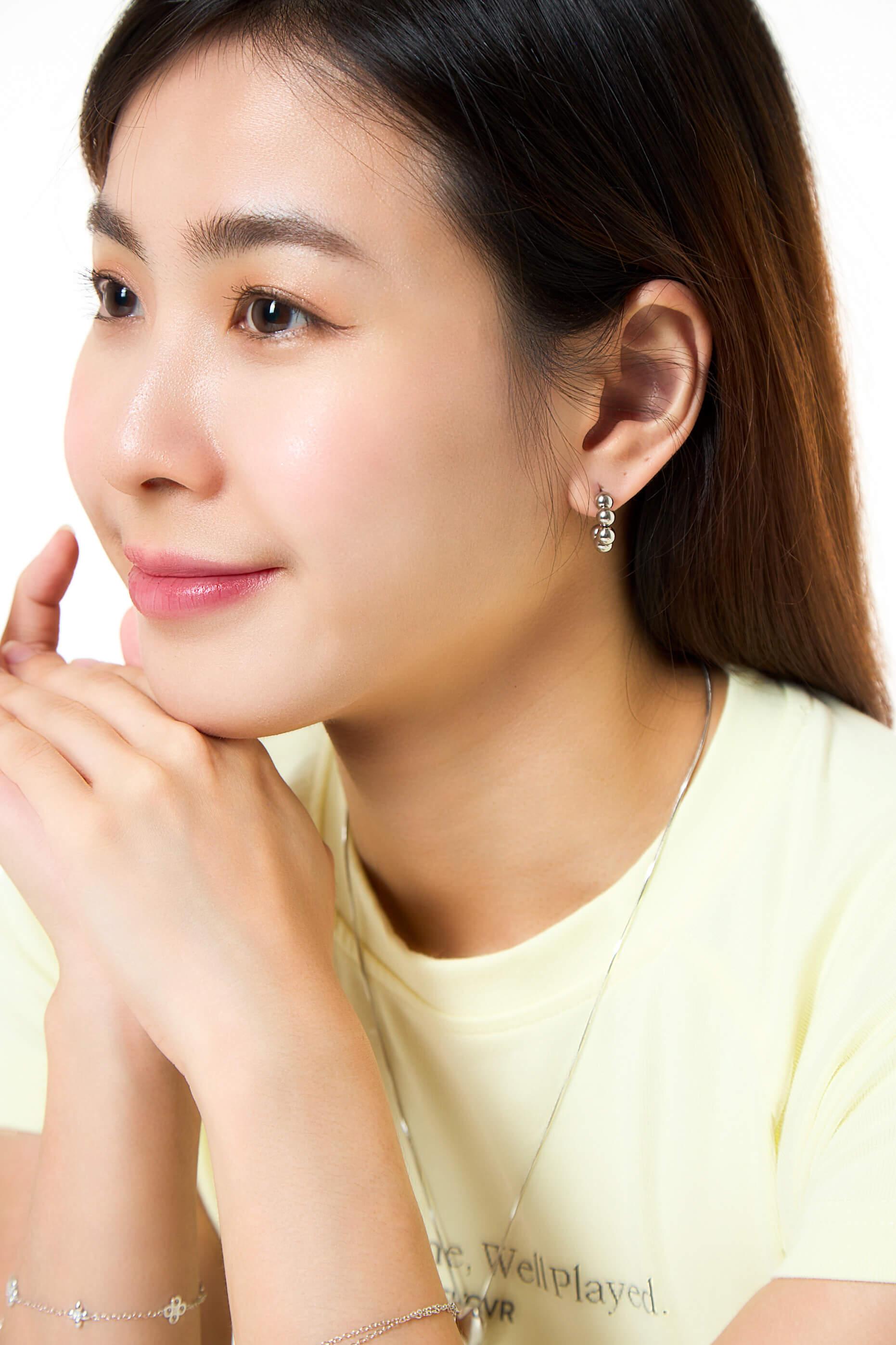 Silver Dots Hoop Earrings