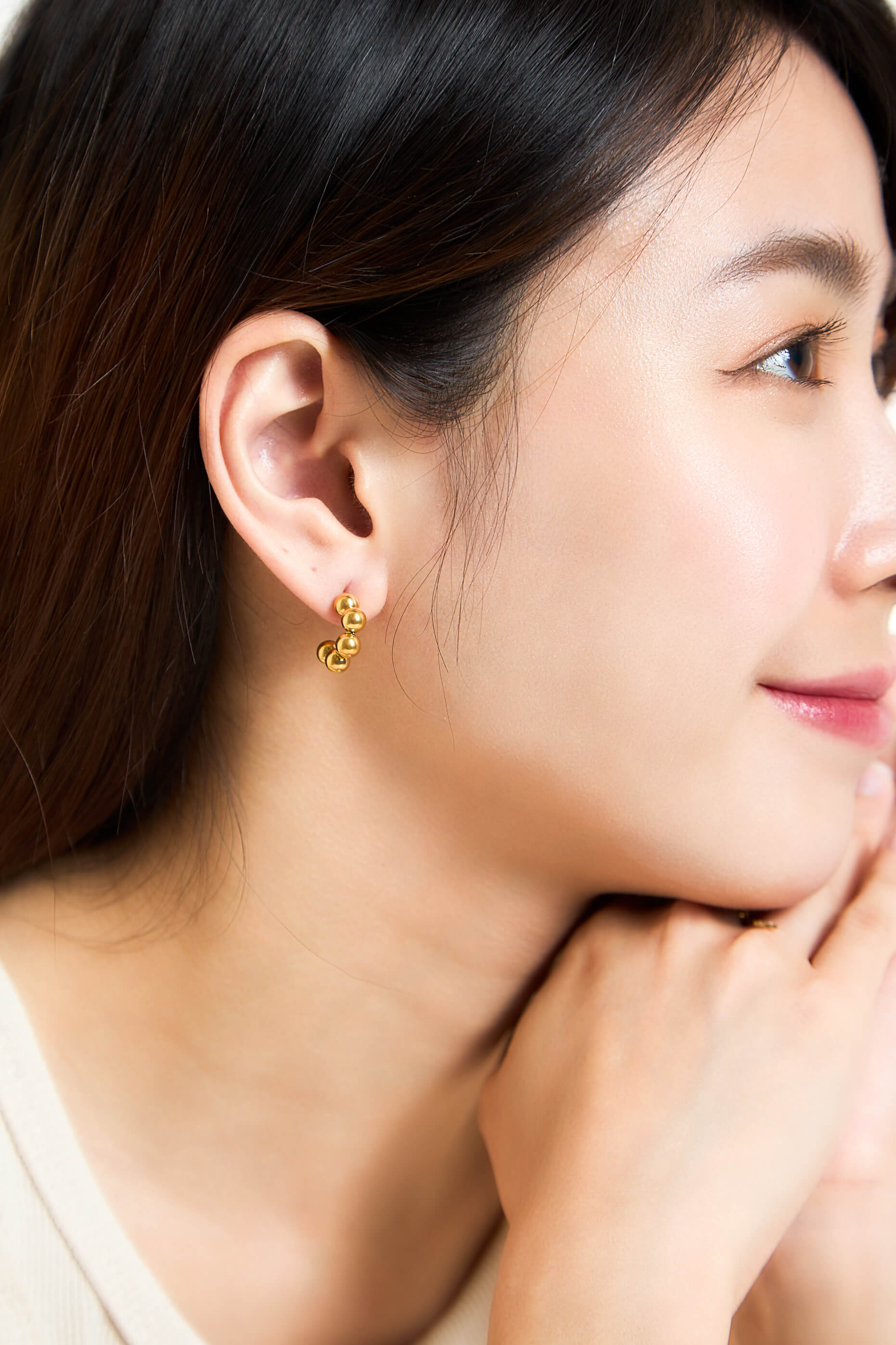 Golden Dots Hoop Earrings