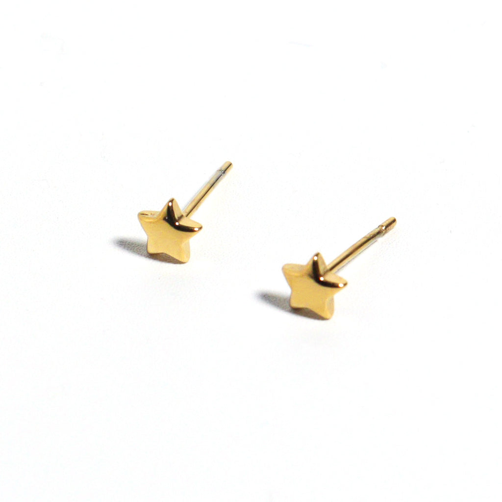 Tiny Meteor Gold Stud Earrings