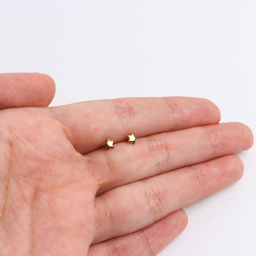Tiny Meteor Gold Stud Earrings