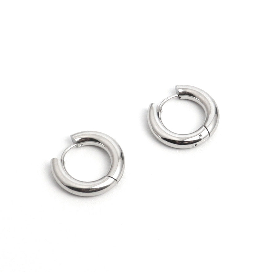 Silver Bold Tiny Hoop Earrings