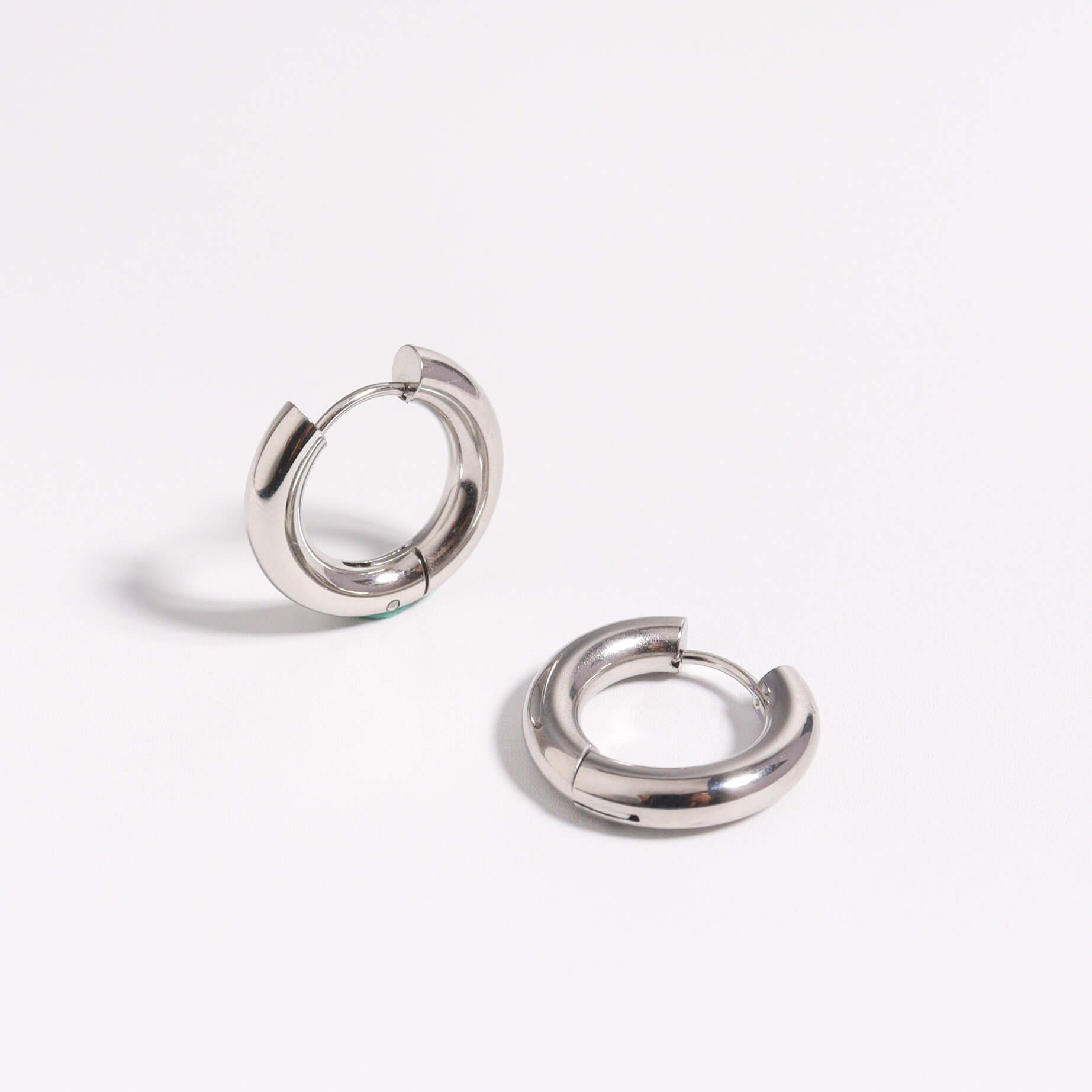 Silver Bold Tiny Hoop Earrings