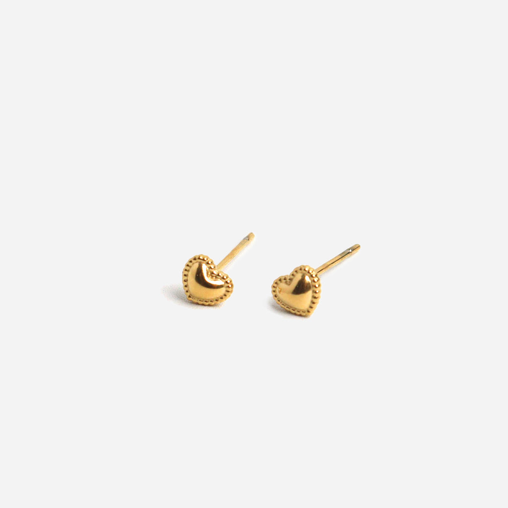 Tiny Heart Gold Stud Earrings