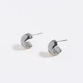 Silver Bold Curve C-Hoop Earrings
