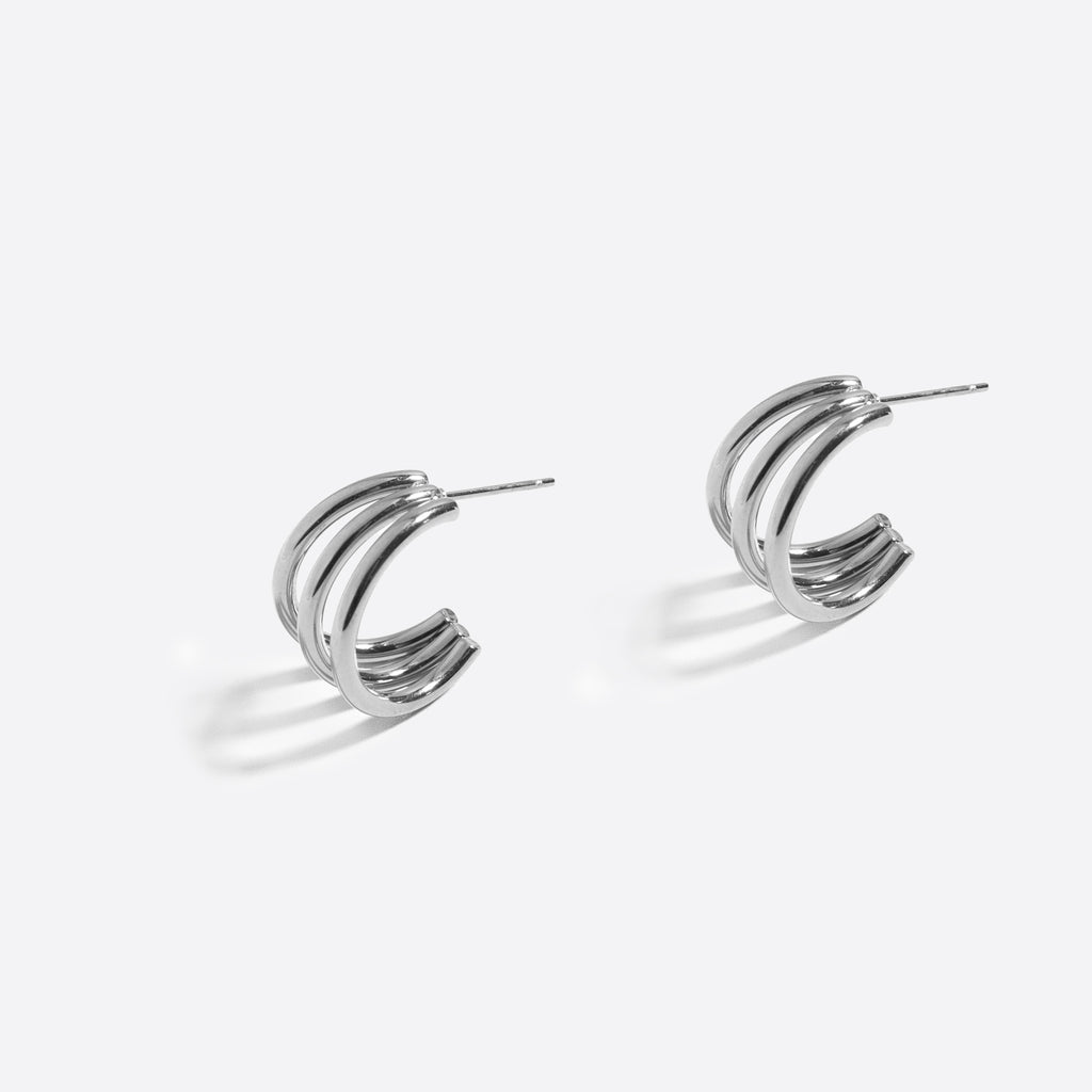 Silver Talon Hoop Earrings