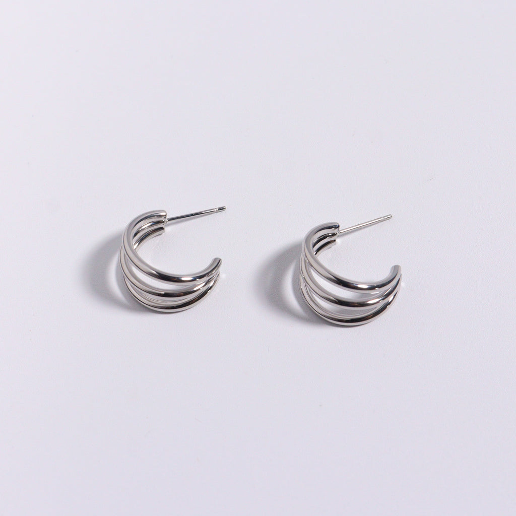 Silver Talon Hoop Earrings