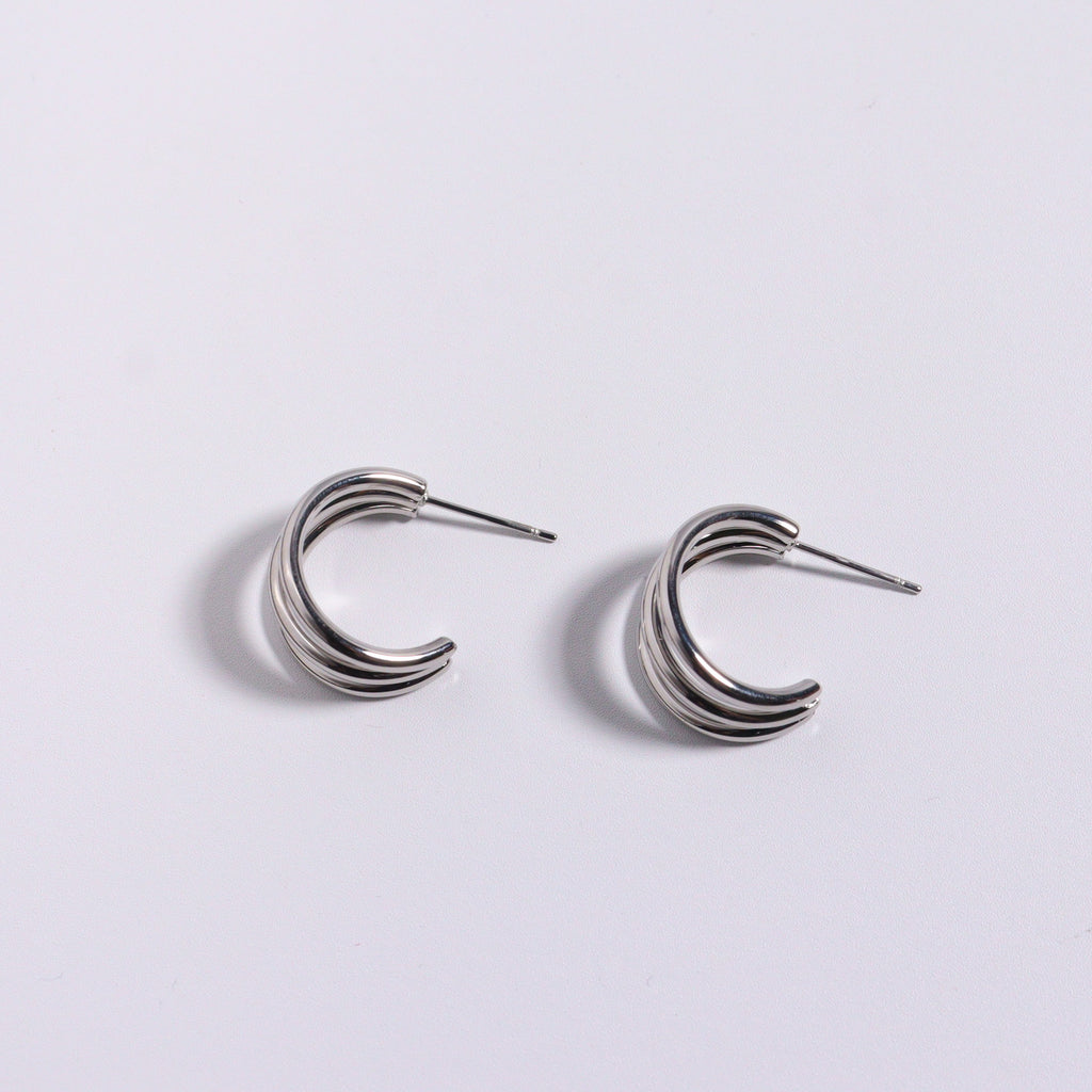 Silver Talon Hoop Earrings