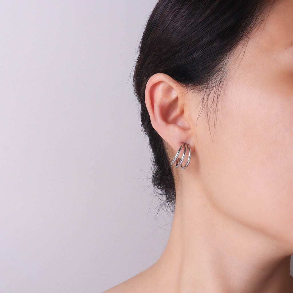 Silver Talon Hoop Earrings