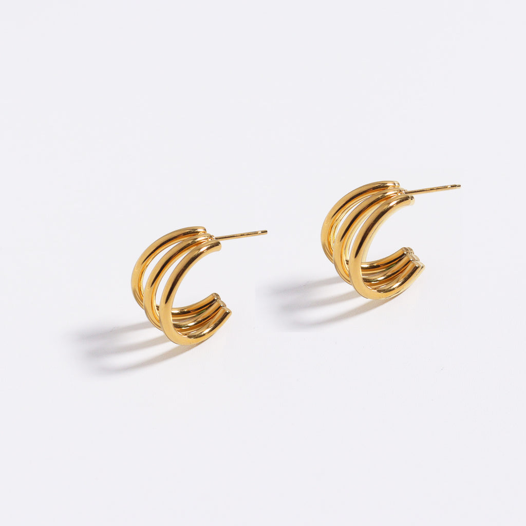 Gold Talon Hoop Earrings