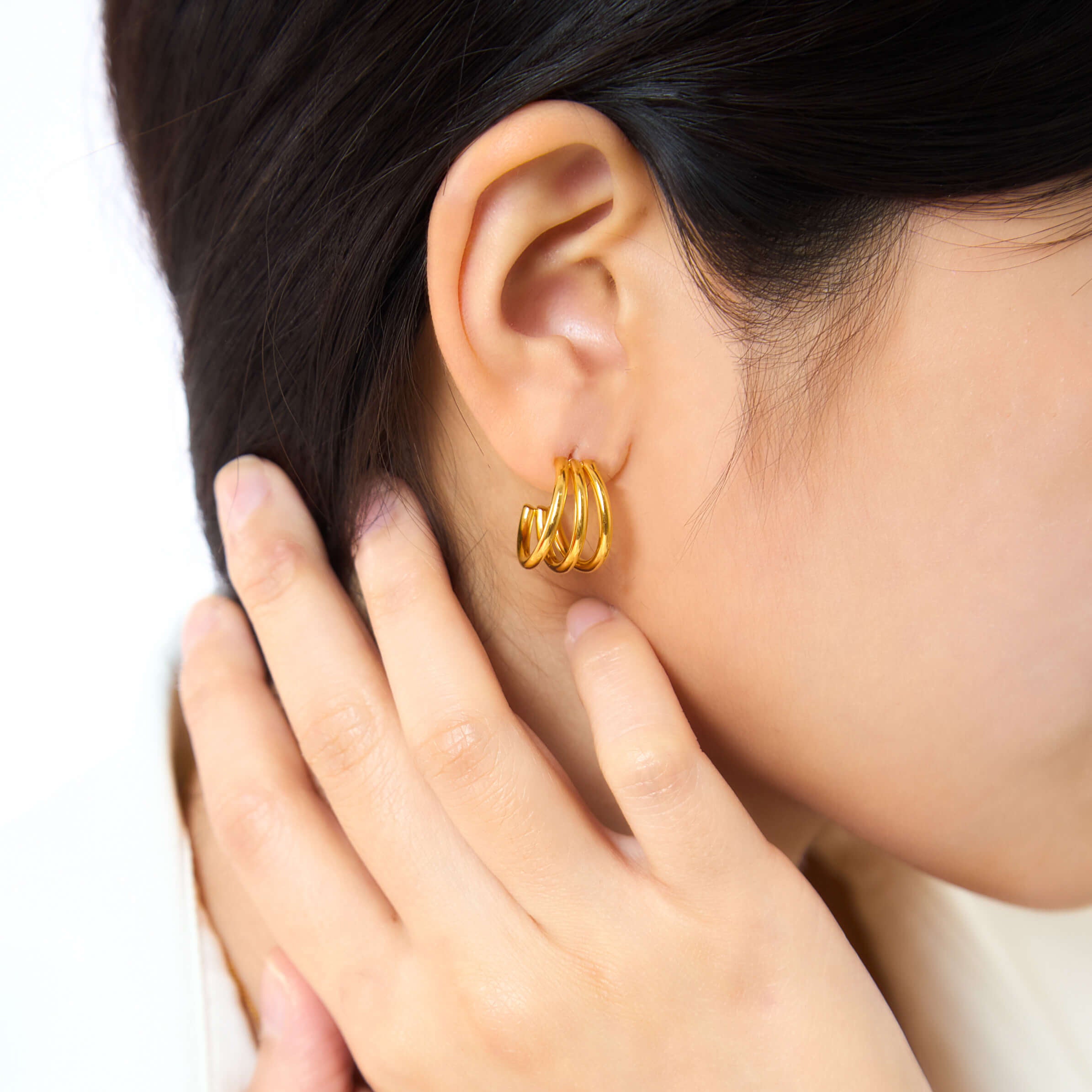 Gold Talon Hoop Earrings