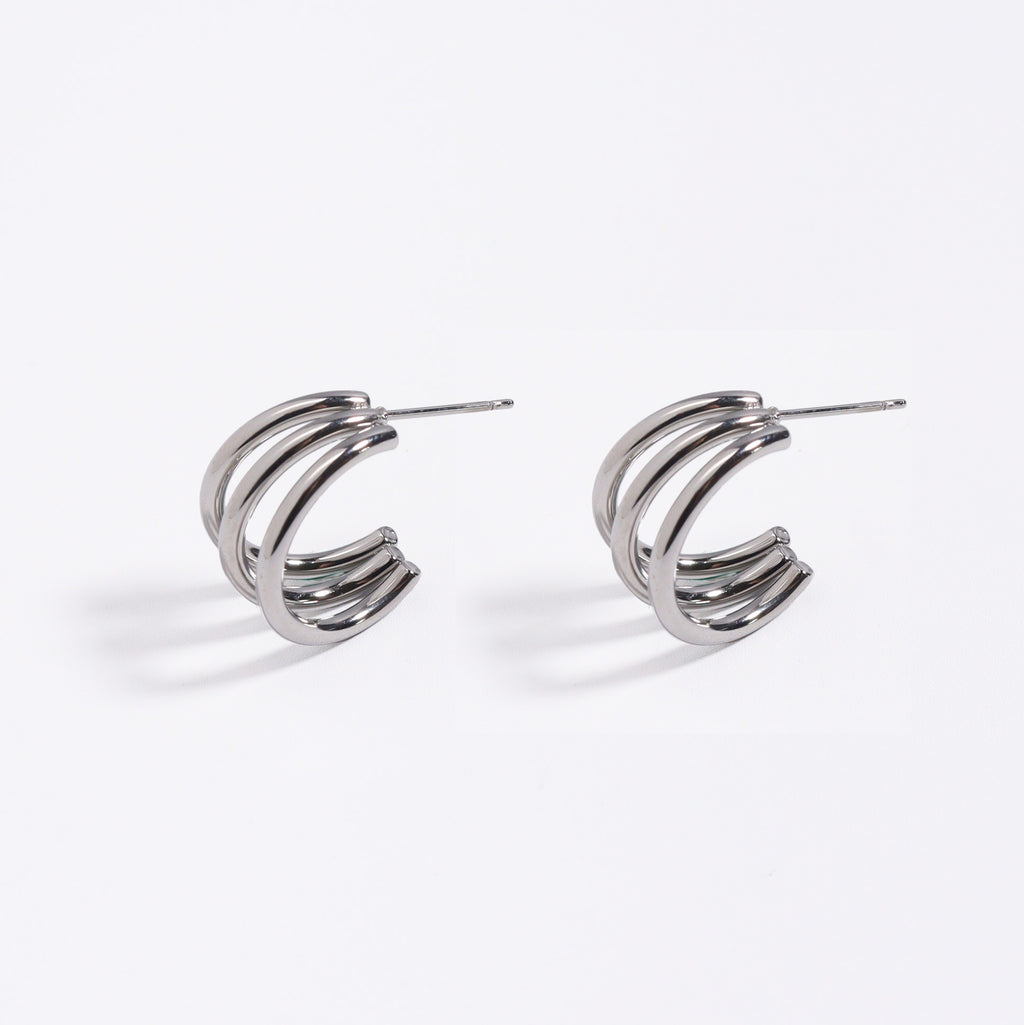 Silver Talon Hoop Earrings