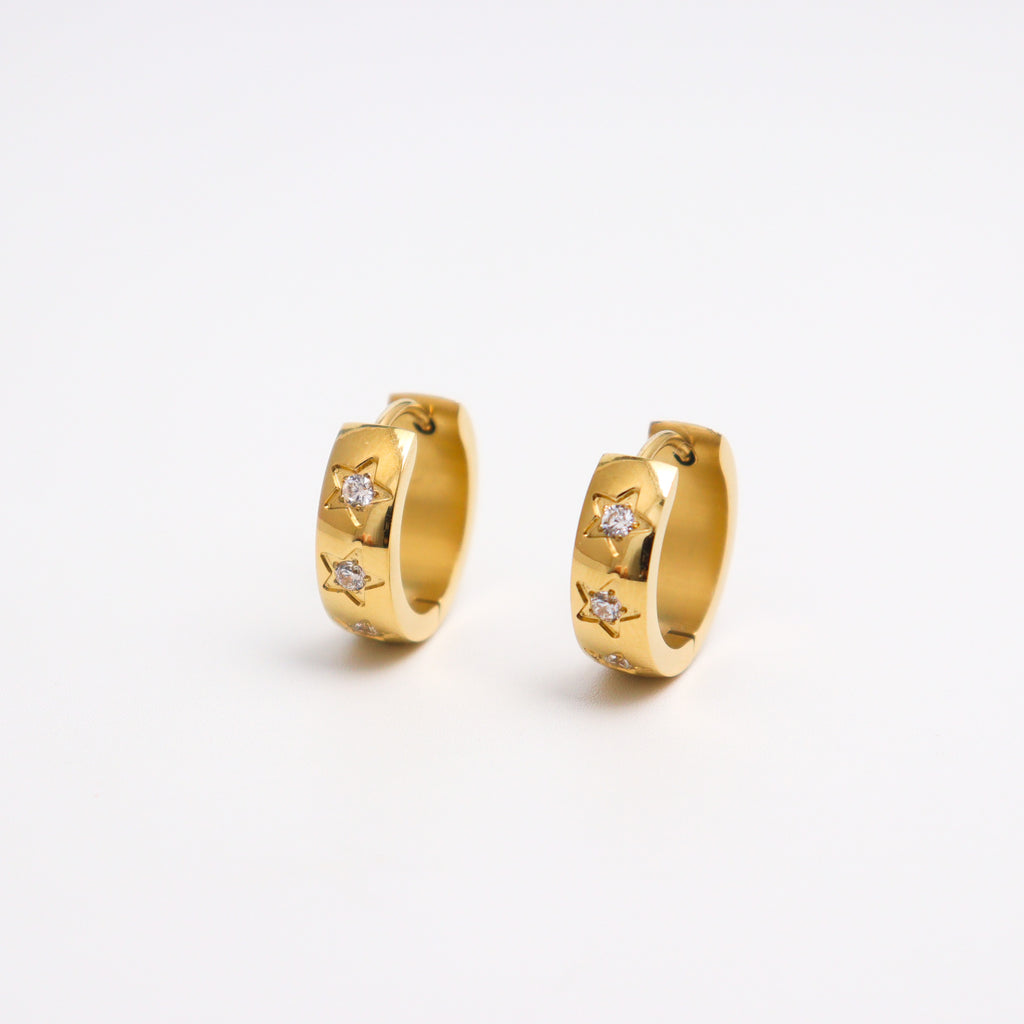Collective Stars Gold Huggies Earrings