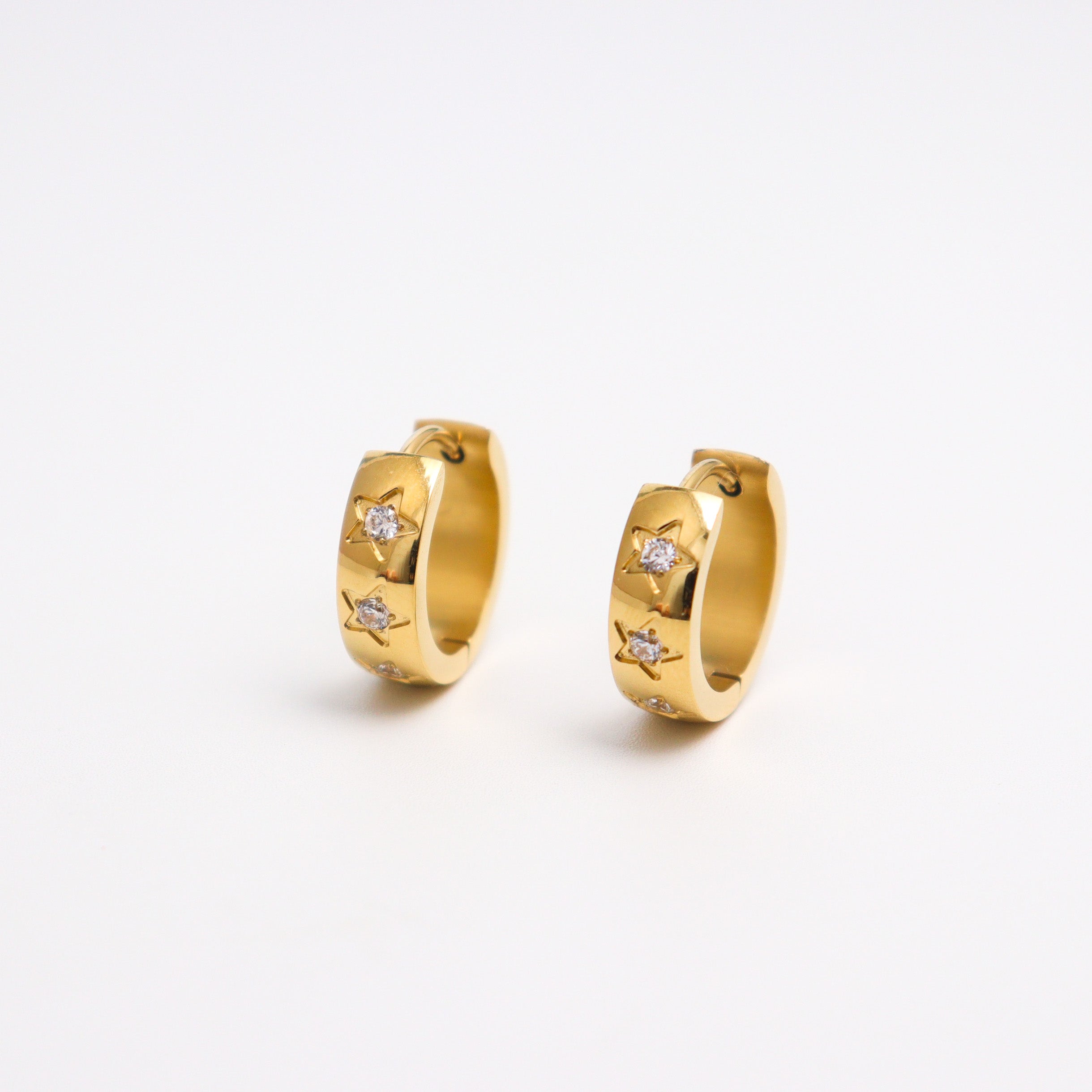 Collective Stars Gold Huggies Earrings