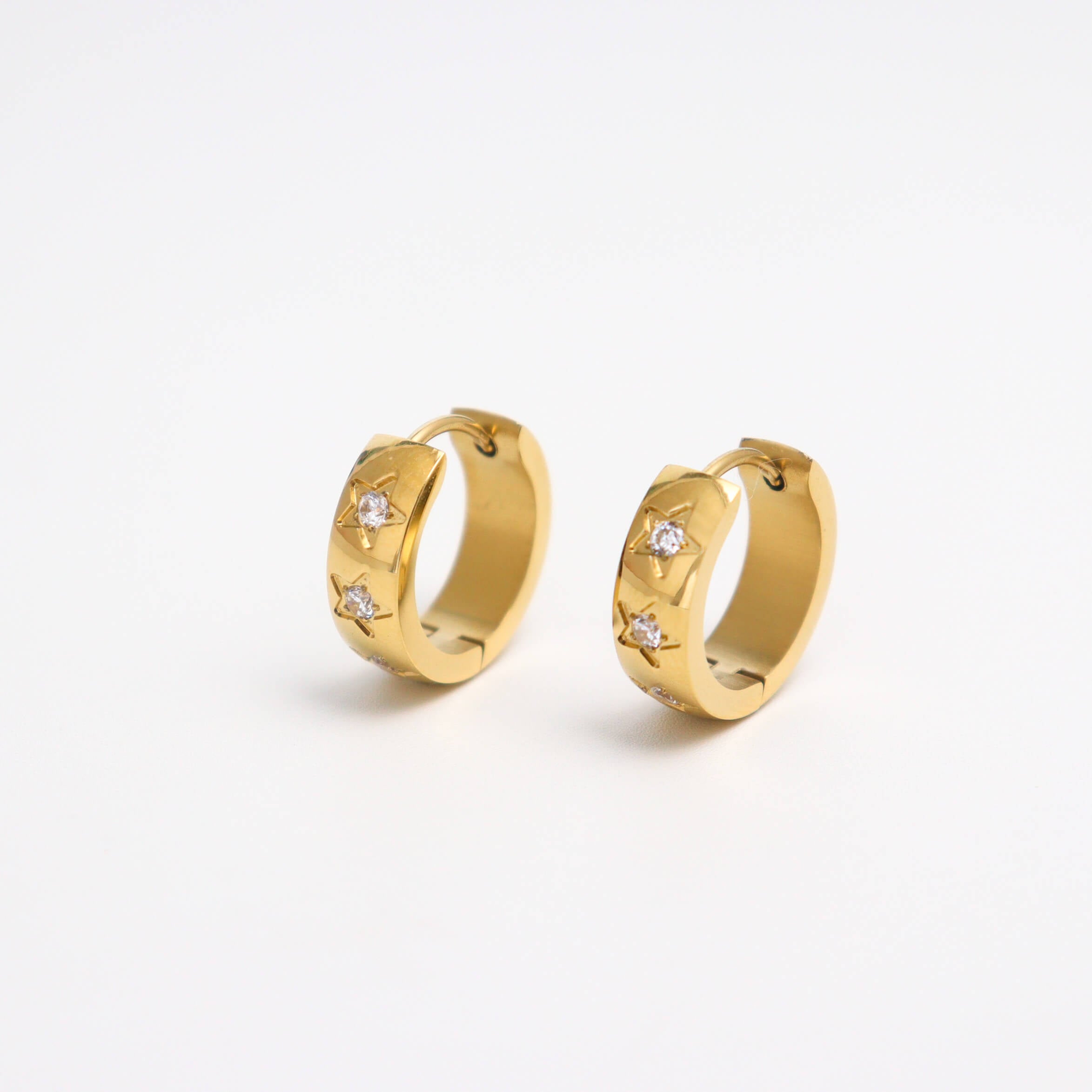 Collective Stars Gold Huggies Earrings