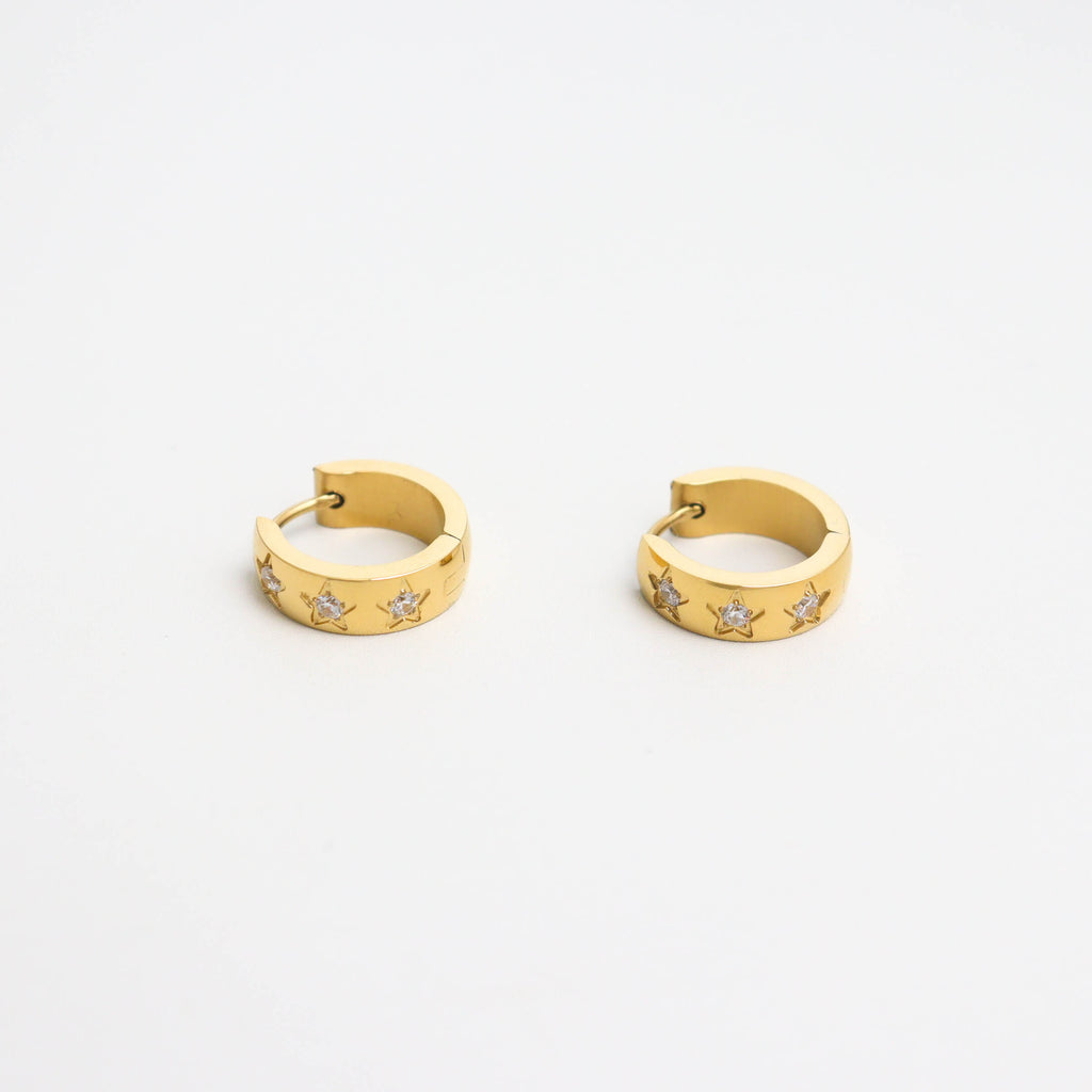 Collective Stars Gold Huggies Earrings