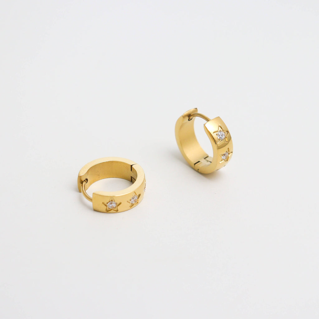 Collective Stars Gold Huggies Earrings