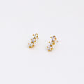 Sparkle Row Gold Stud Earrings