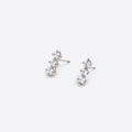 Sparkle Row Silver Stud Earrings
