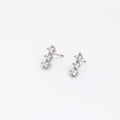 Sparkle Row Silver Stud Earrings
