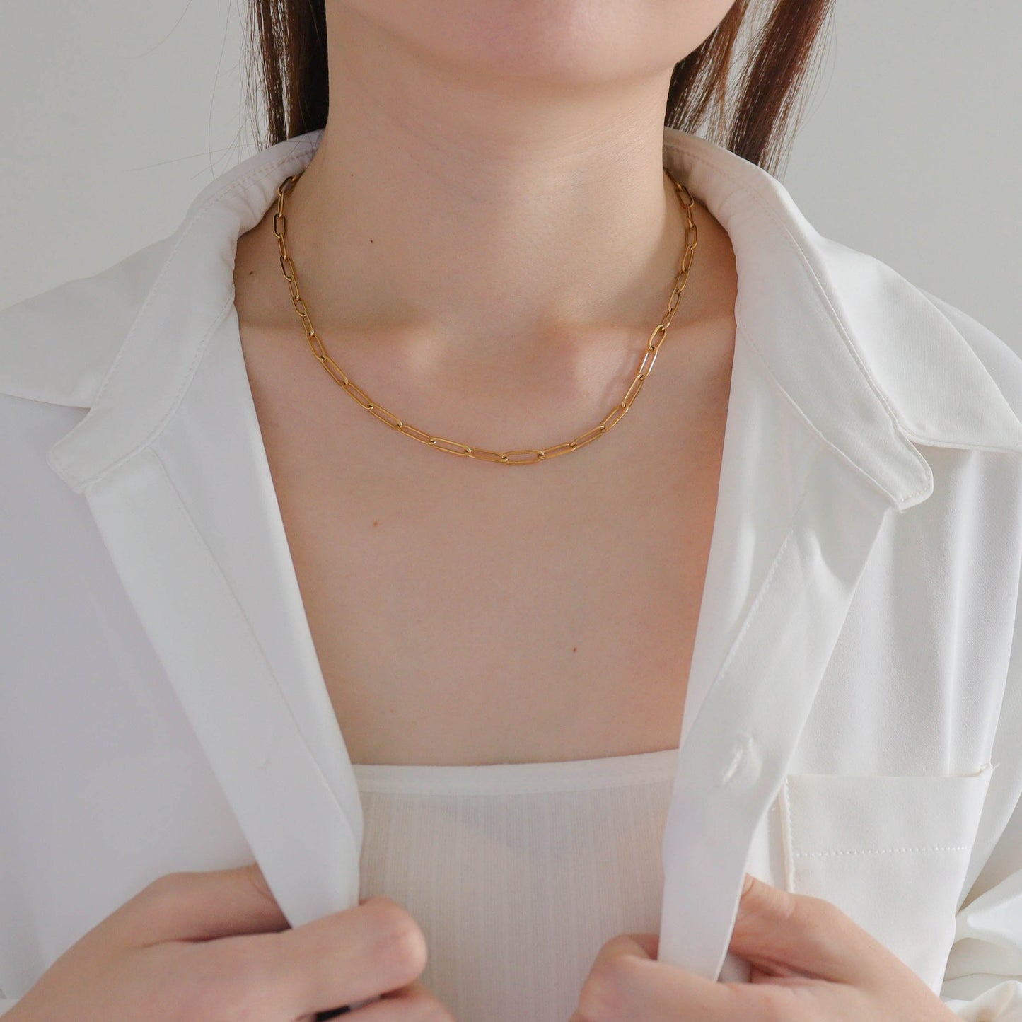 Gold Paperclip Chain Necklace