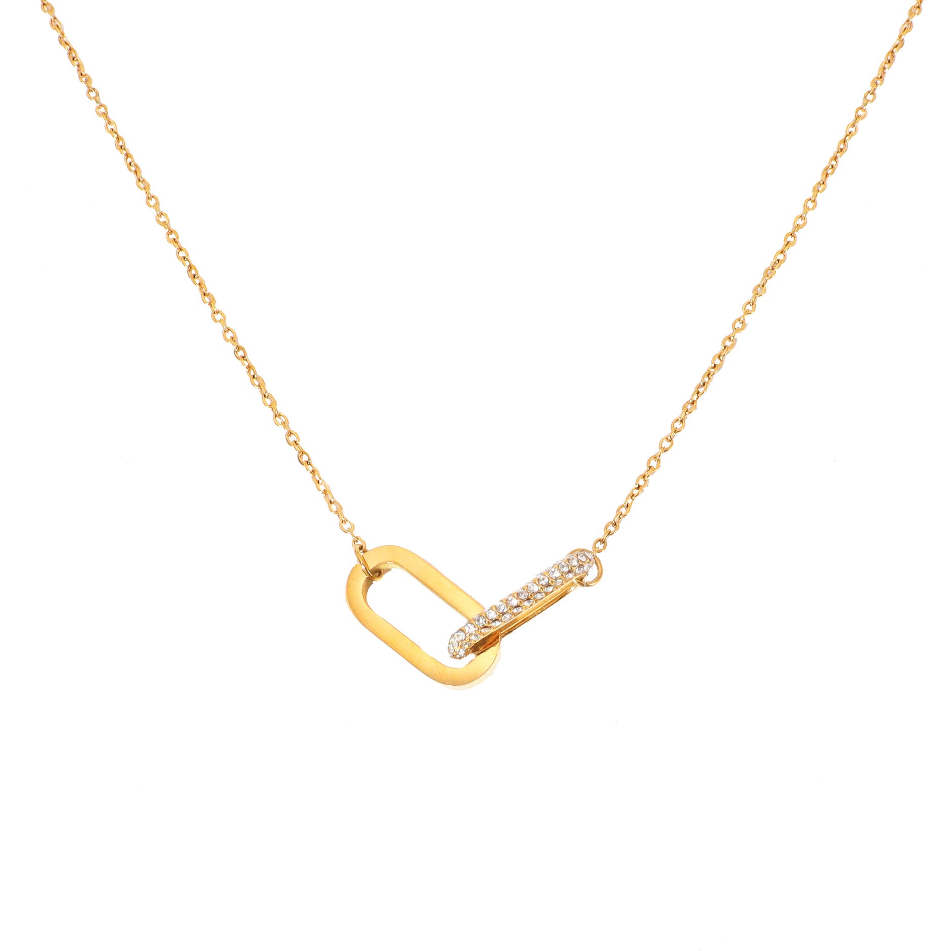 Cube Interlocking Gold Necklace