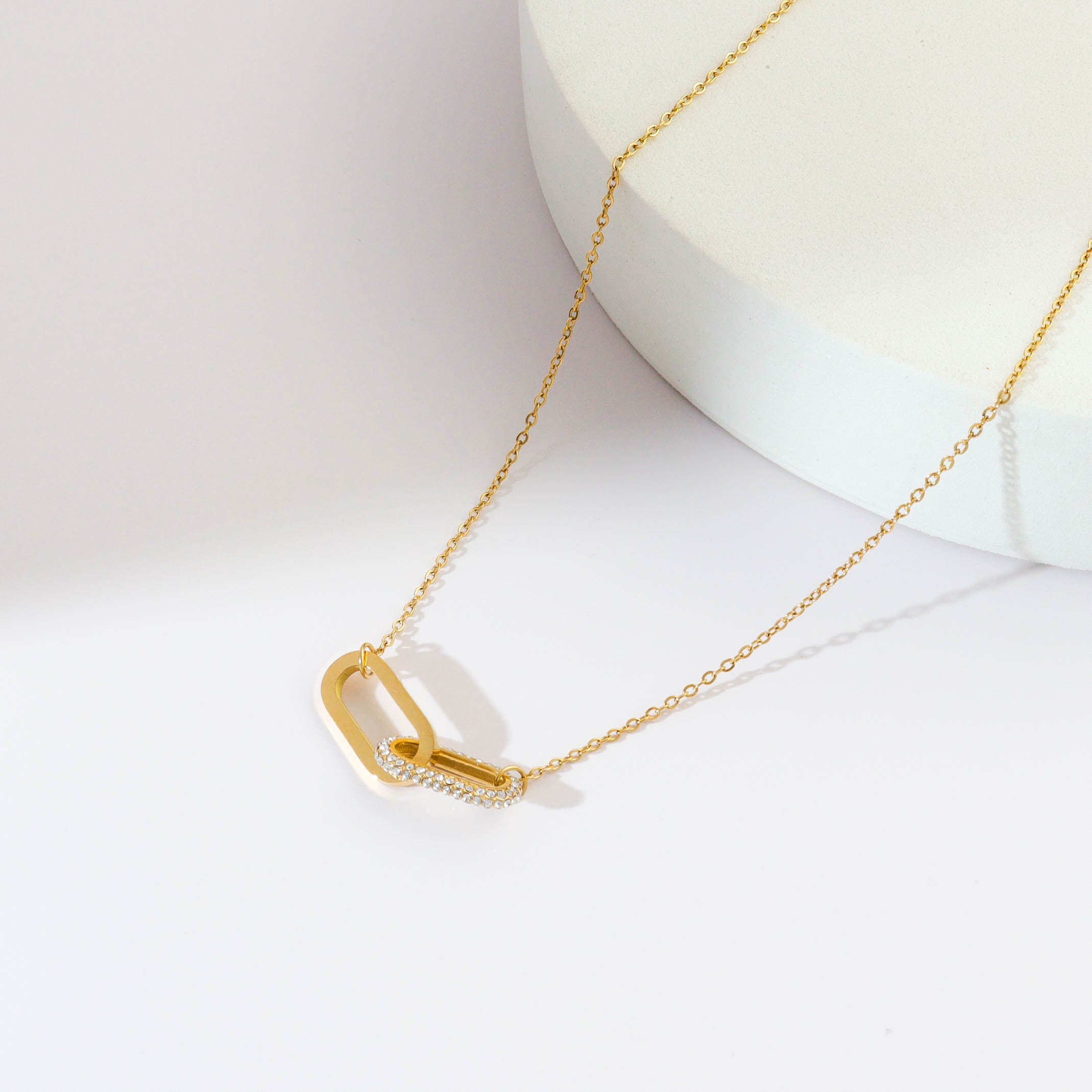 Cube Interlocking Gold Necklace