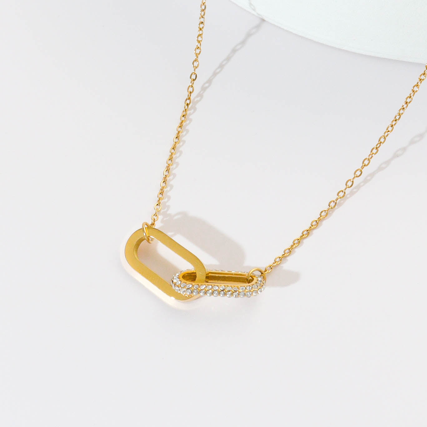 Cube Interlocking Gold Necklace
