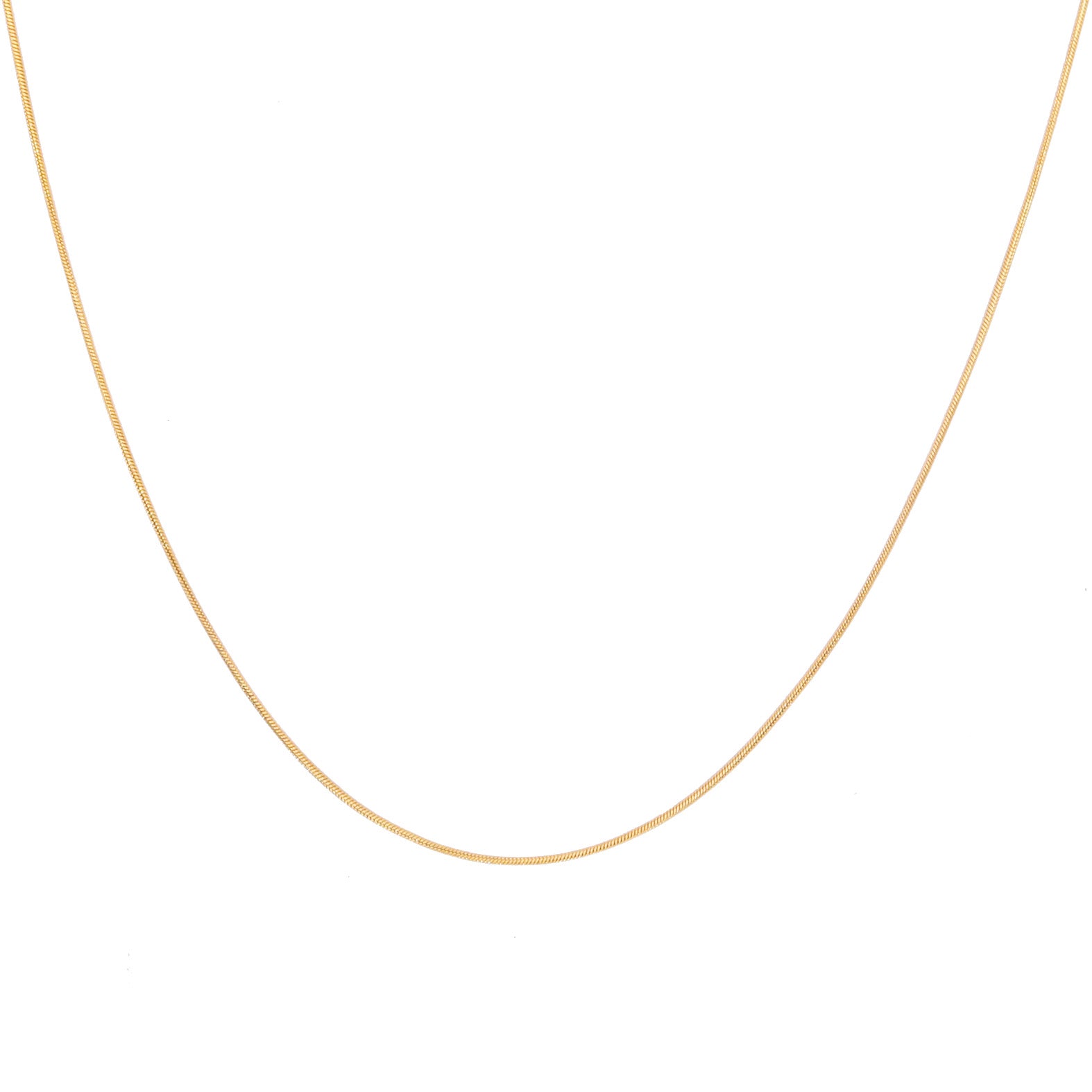 Gold Thin Herringbone Chain Necklace