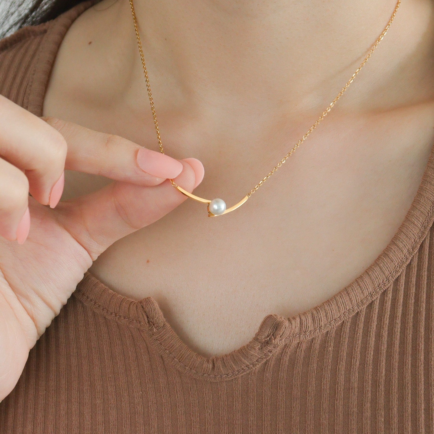 Gulf of Pearl Gold Necklace